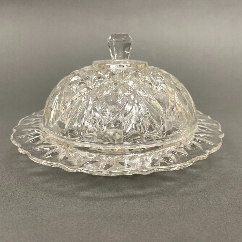 Clear Glass Butter Dish with‎ Cover